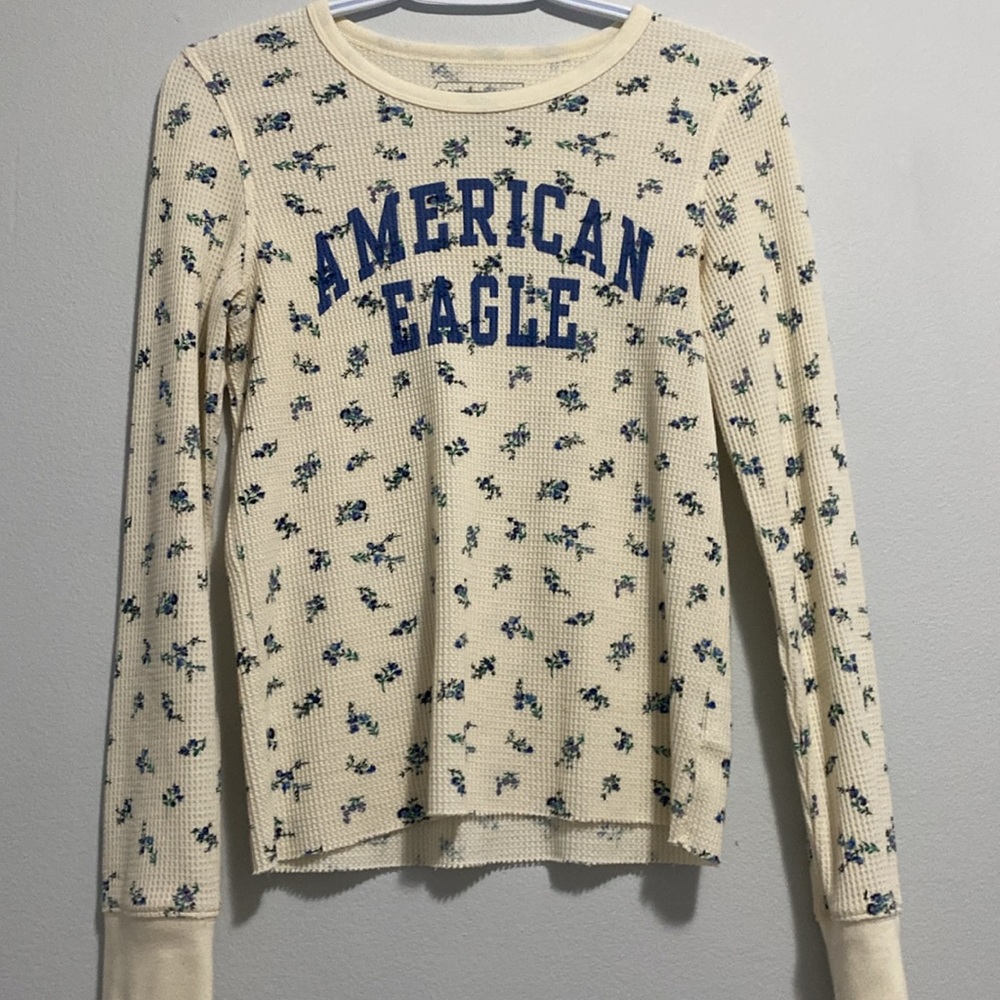 American Eagle Outfitters Cotton Casual Floral Tops for Women - Picture 2 of 3